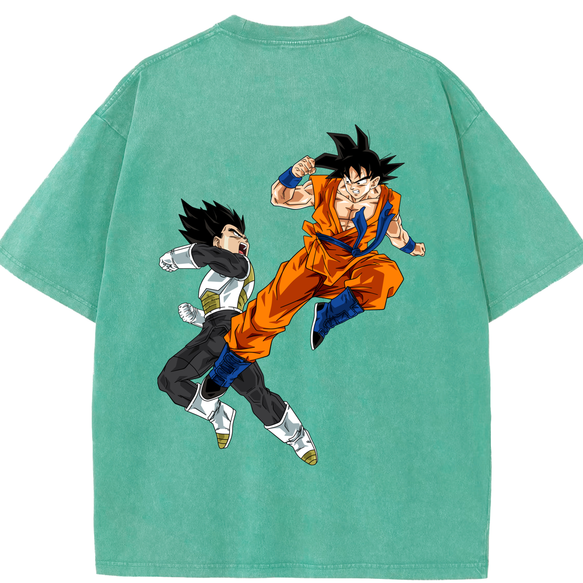 （画像用） ドラゴンボール 孫悟空（そん ごくう）Son Goku カカロット DRAGON BALL Kakarotto 綿100% ヴィンテージ風 半袖Tシャツ（背面プリント）